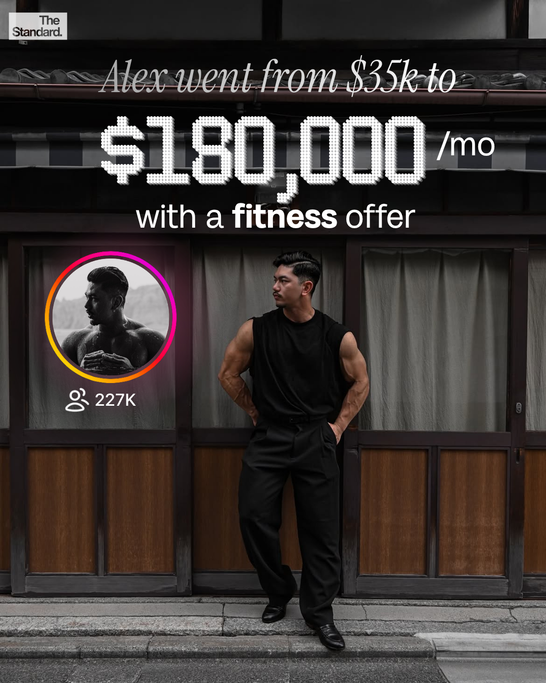 Alex went from $35k to $180,000 per month