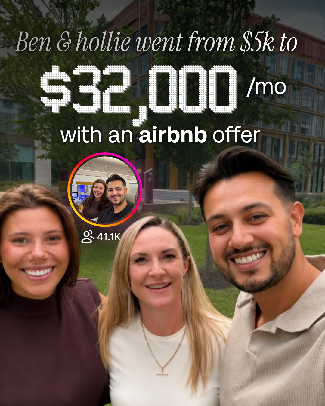 Ben and Hollie went from $5k to $32,000 per month